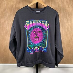 Carlos by Carlos Santana Women's Graphic Lion Phantom Sweatshirt Black Large